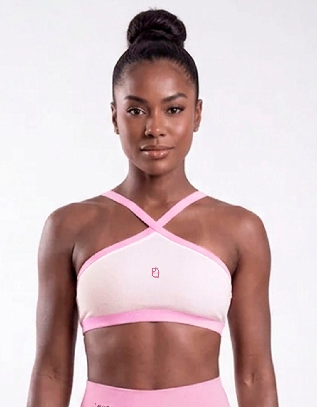 Top Fitness Twist Branco e Rosa Chá