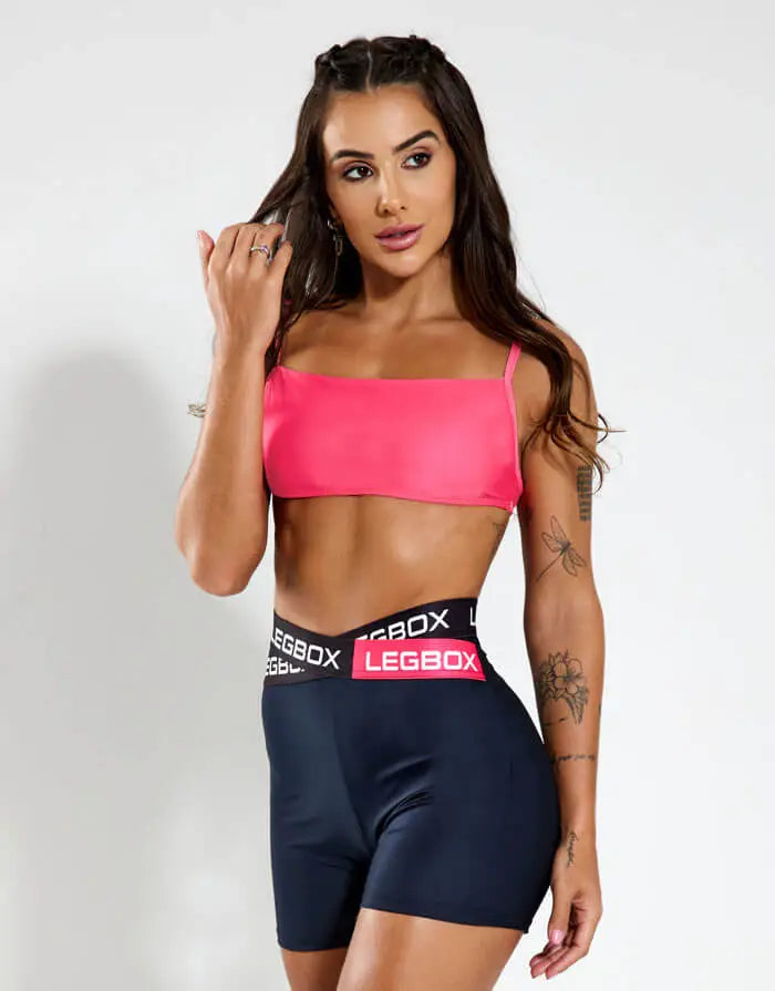 Short Fitness Feminino Crossover Rosa